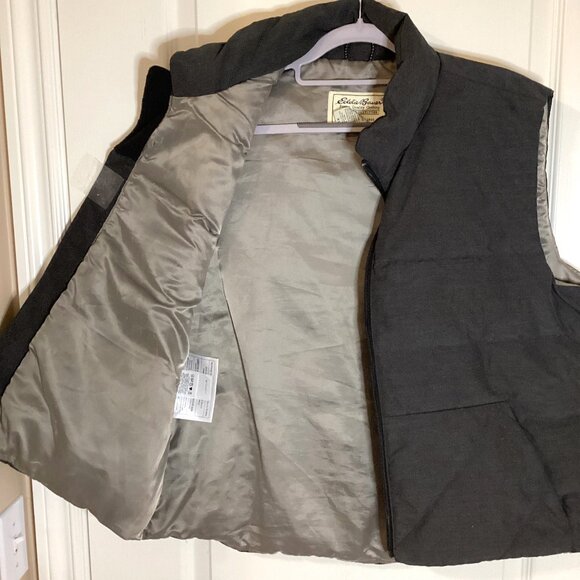 Eddie Bauer Men's Gray Sleeveless Vest Goose Down Size XL - Picture 6 of 9